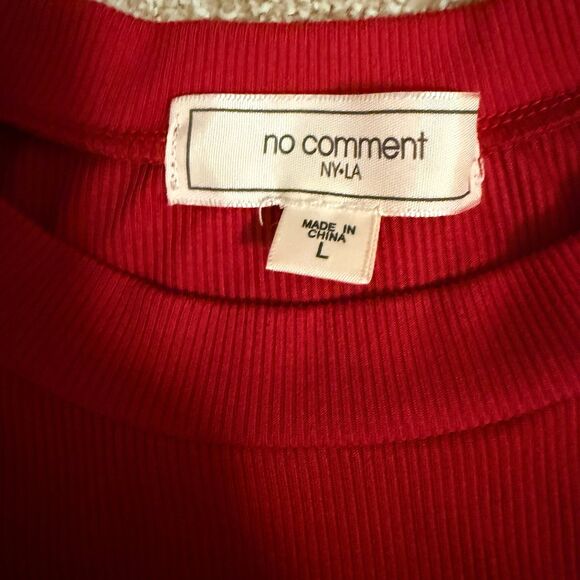 No Comment Hottie Red Stretch Crop Ribbed Tee Size Junior's Large - Picture 4 of 6